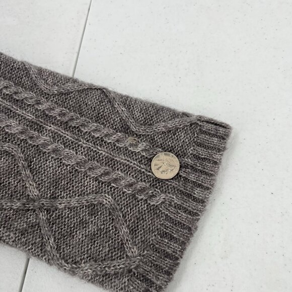 Chico's Cropped‎ Cardigan 0 (US 4/6 S) Wool Mohair Cable Knit Gray Taupe - Picture 6 of 12